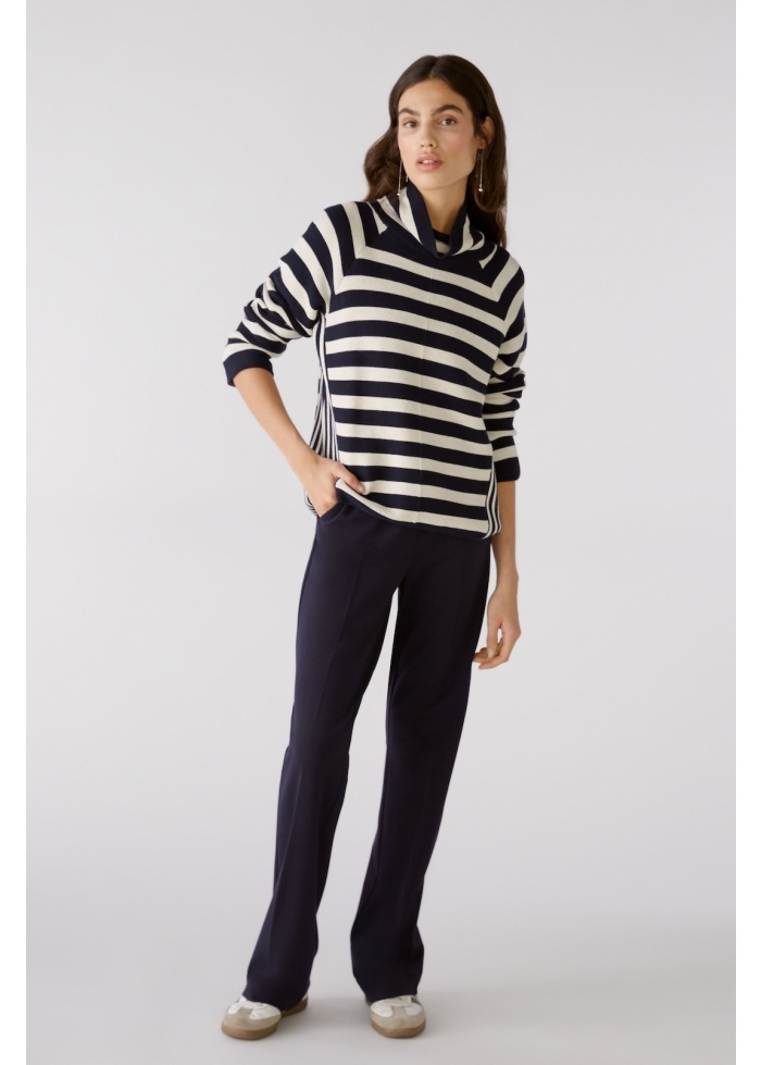 Oui | Navy Stripe Cotton Jumper 
