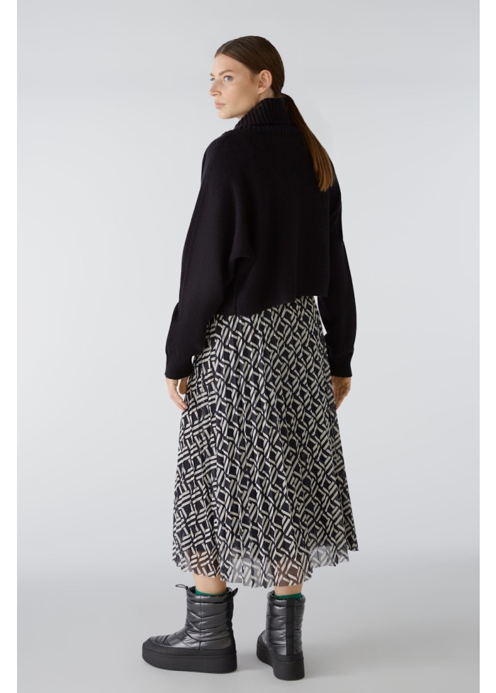 Oui | Wool Blend Black Rollneck Jumper