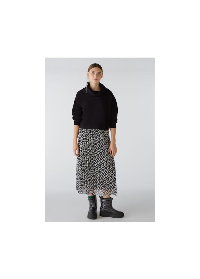 Oui | Wool Blend Black Rollneck Jumper