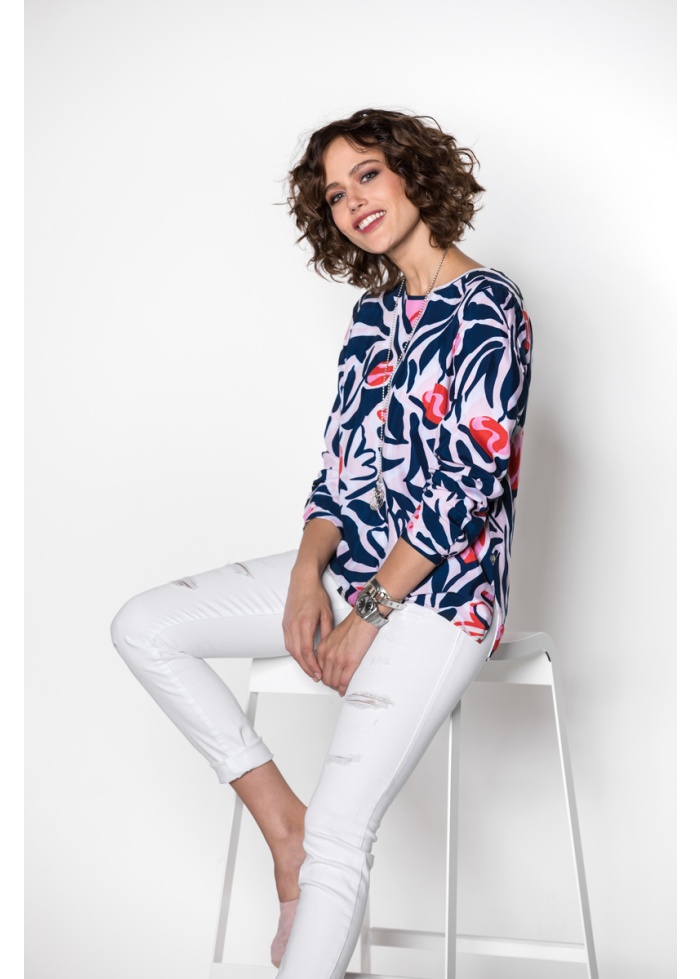 V-Neck Print Top