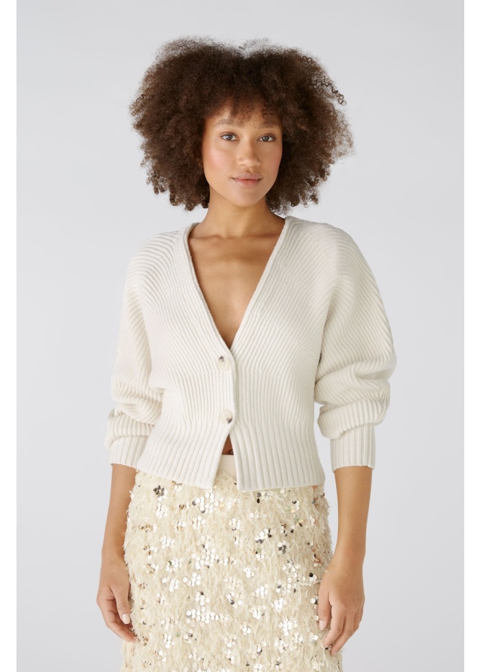Oui | Ribbed Cardigan