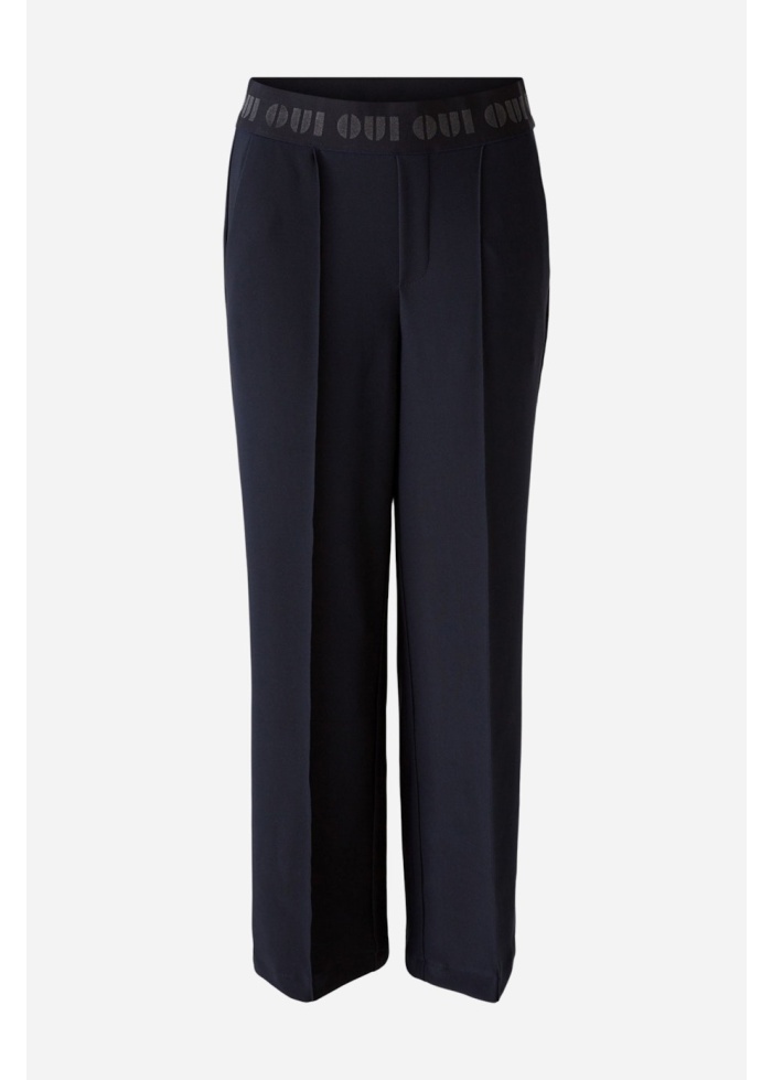 Oui | Logo Trousers Navy