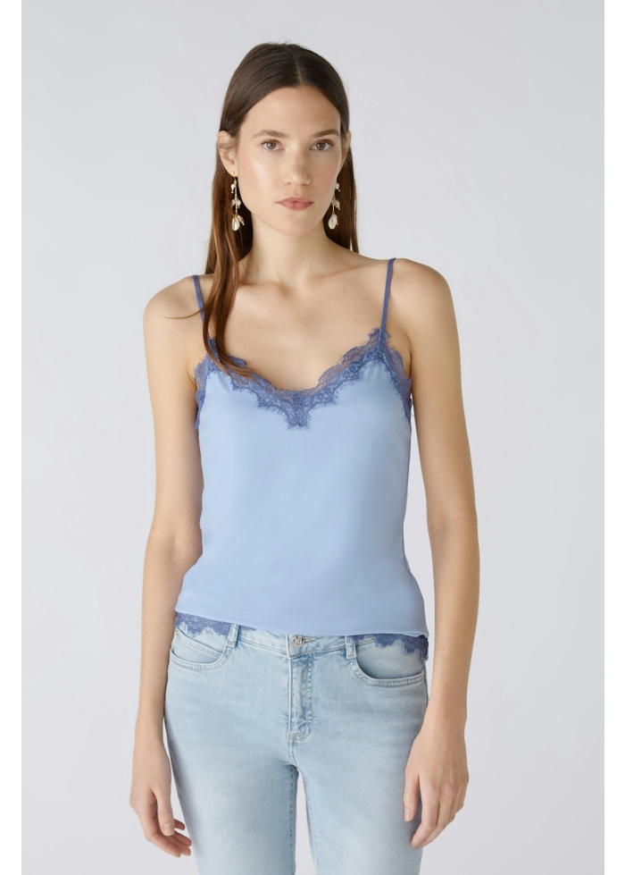 Oui | Lace Trim Top