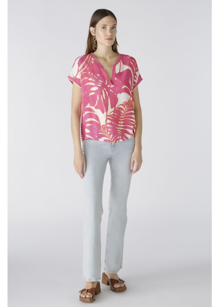 Oui | Flower Print Top Tropic