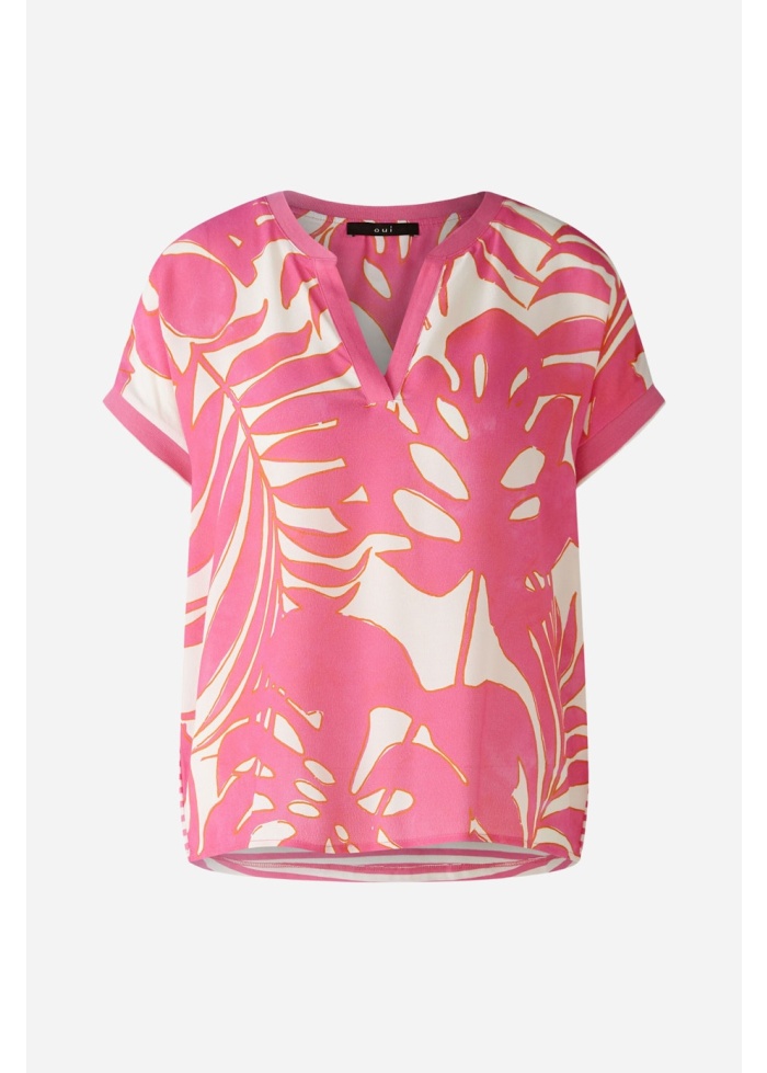 Oui | Flower Print Top Tropic