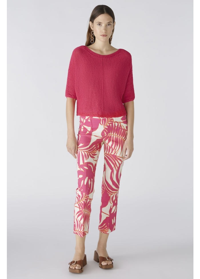 Oui | Print Kick Trousers Tropic