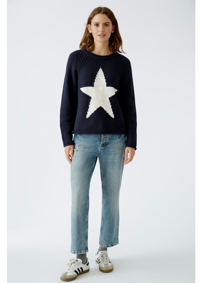 Oui | Navy Star Jumper