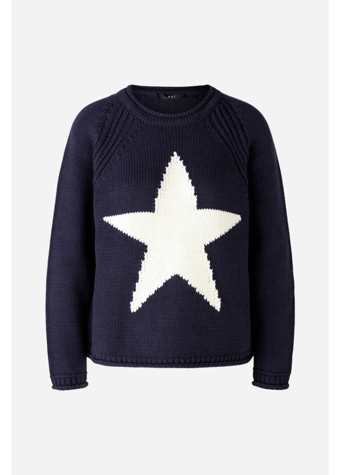 Oui | Navy Star Jumper