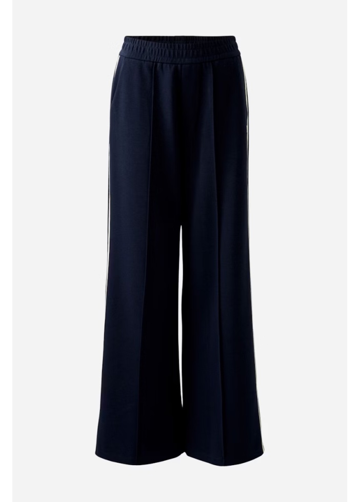 Oui | Side Stripe Navy Trousers
