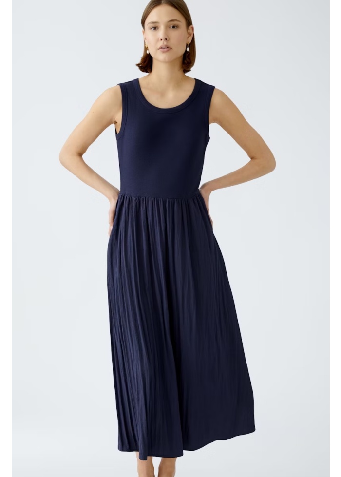 Oui | Navy Cotton Sleeveless Dress