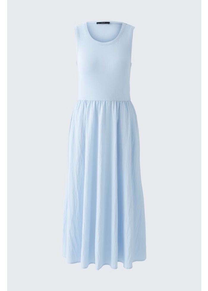 Oui | Pale Blue Cotton Sleeveless Dress