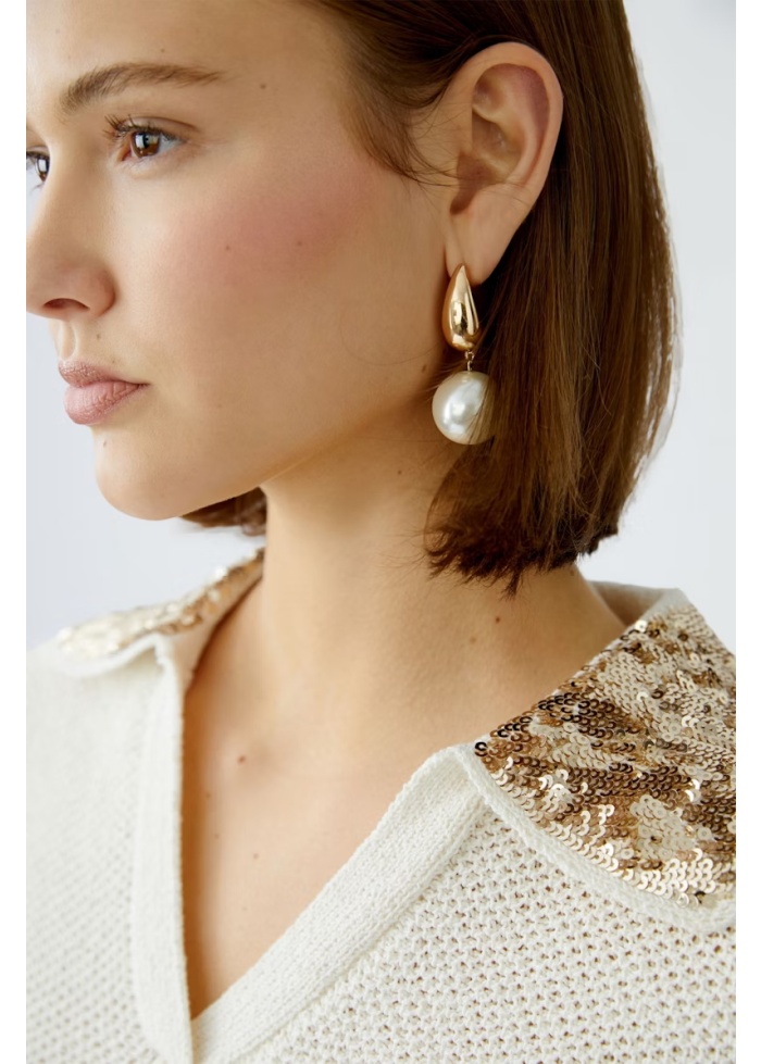 Oui | Sequin Collar Jumper