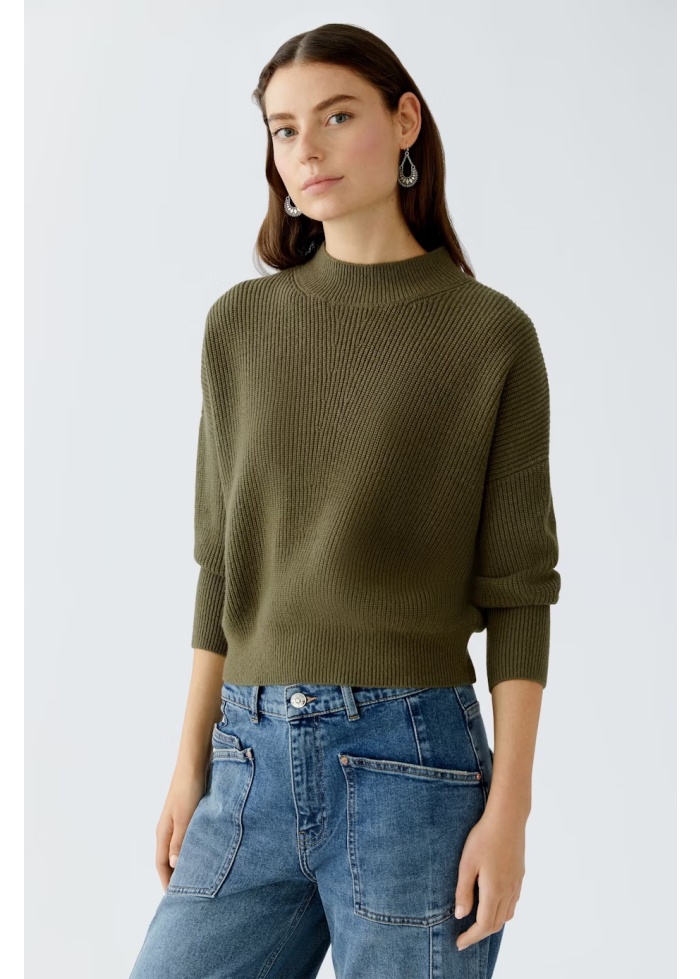 Oui | Turtle Neck Ribbed Knit Jumper