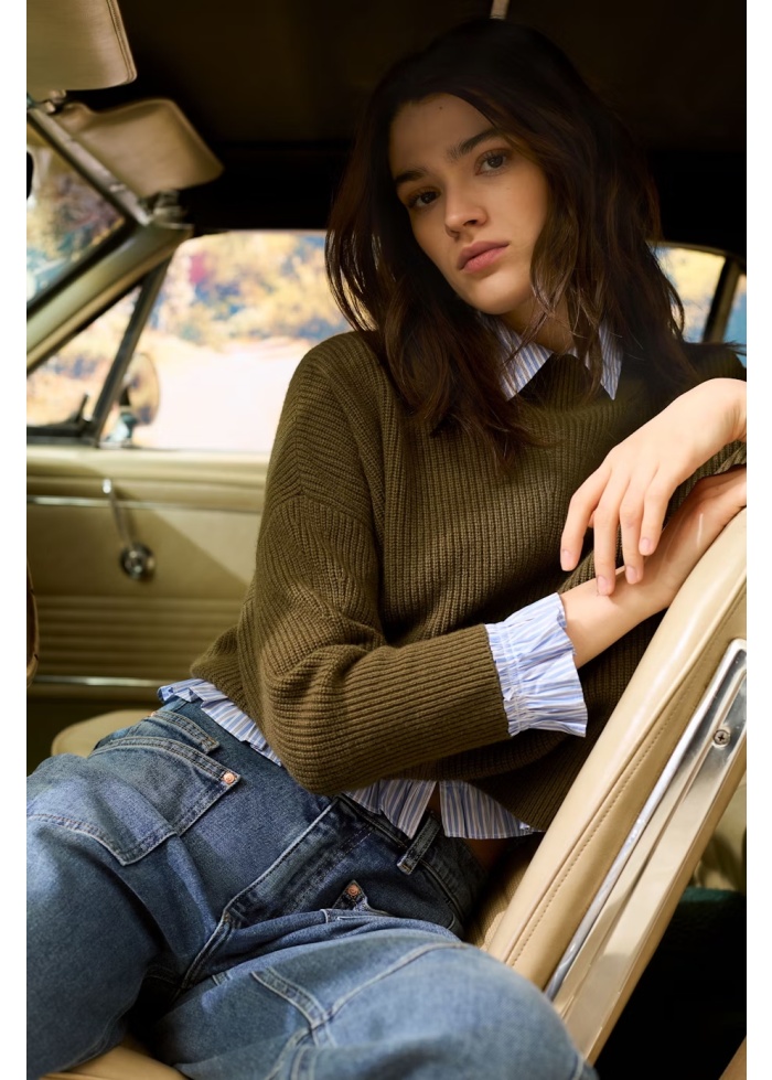 Oui | Turtle Neck Ribbed Knit Jumper