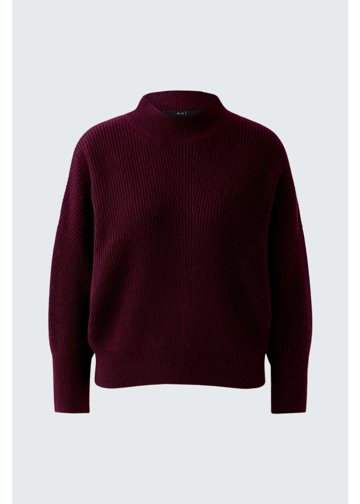 Oui | Turtle Neck Ribbed Knit Jumper