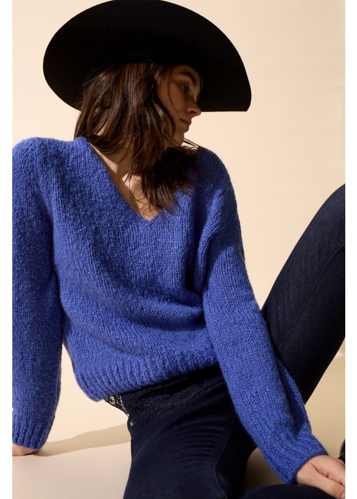 Oui | V-Neck Wool Blend Jumper