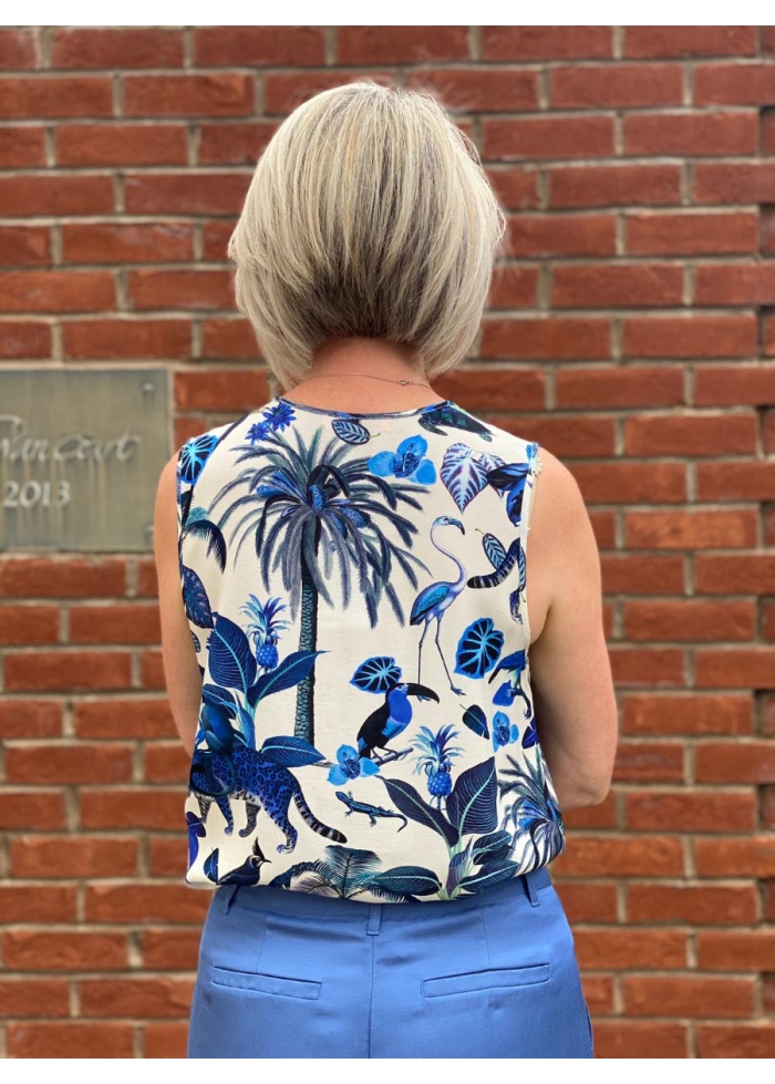 Edna Shirt Deep Blue Jungle