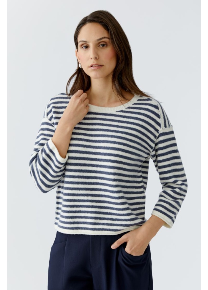 Oui | Navy Stripe Jumper