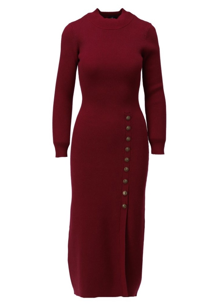 KDesign | Button Detail Plum Dress