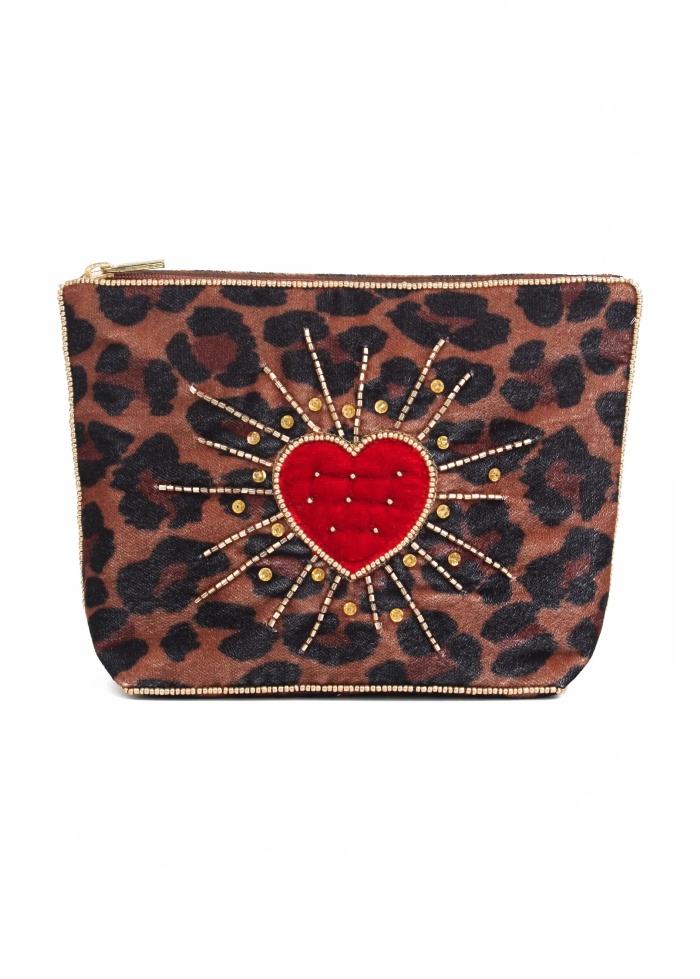 MyDoris | Leopard Heart Burst Medium Pouch