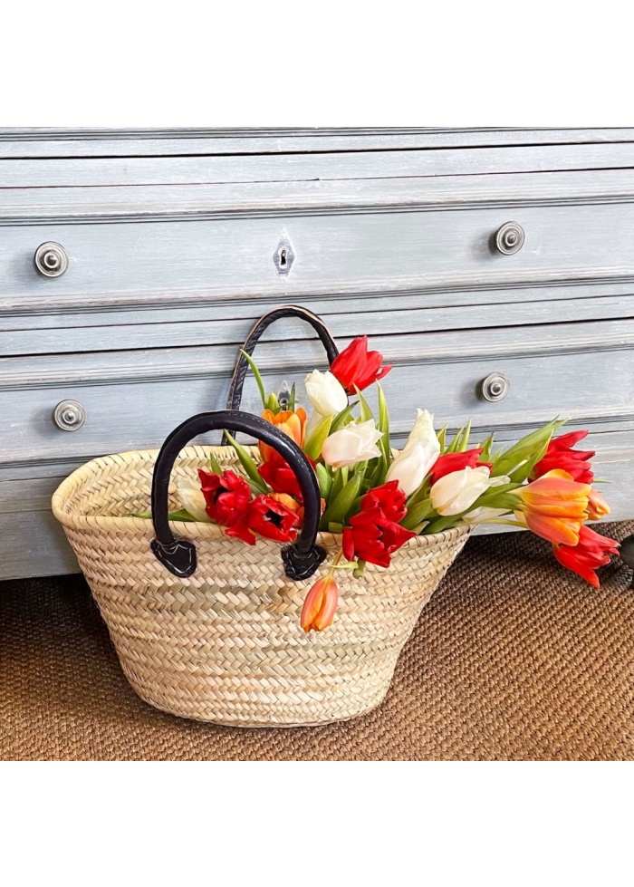 BasketBasket | Leather Handle Basket Navy