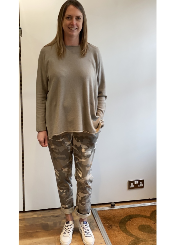 Lulu | Taupe Camouflage Trousers