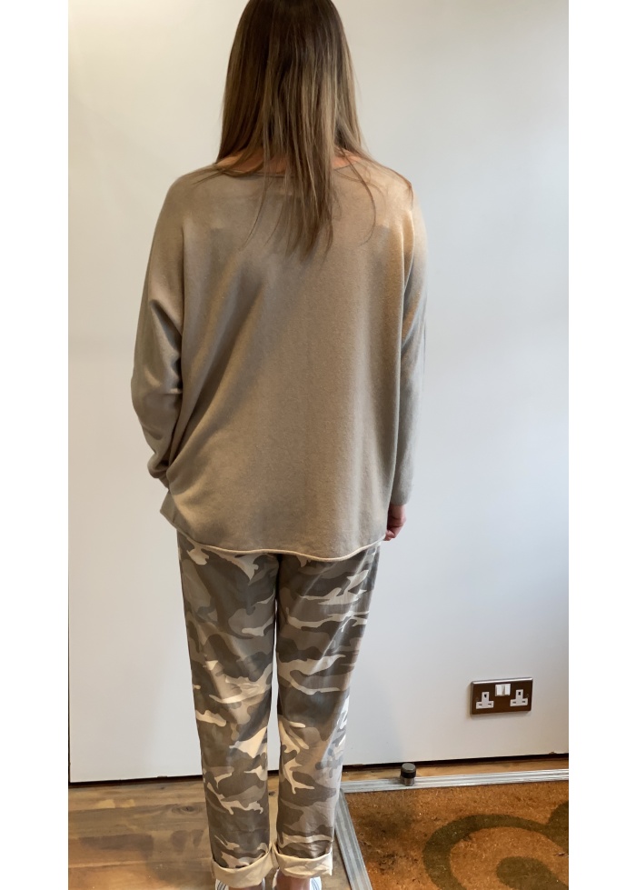Lulu | Taupe Camouflage Trousers