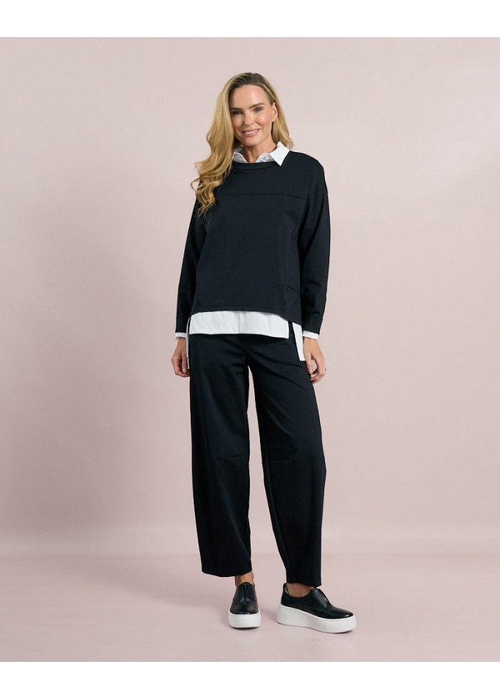 Deck | Black Barrel Shape Trouser