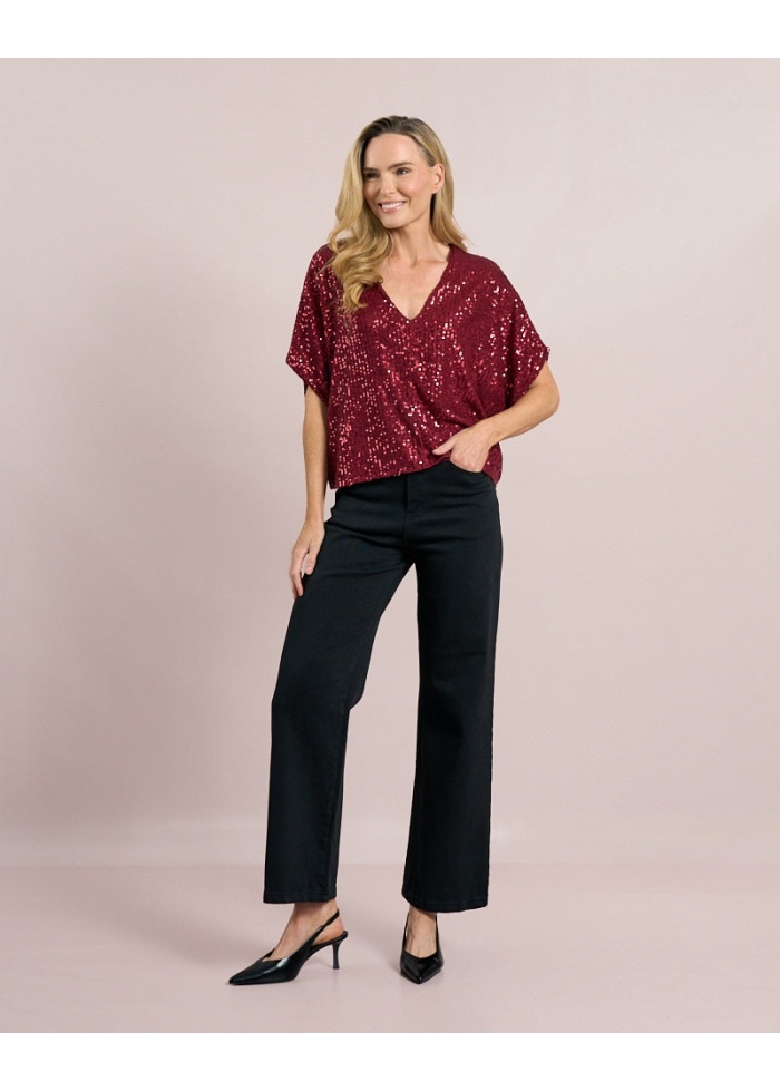 Deck | Red Sequin Top