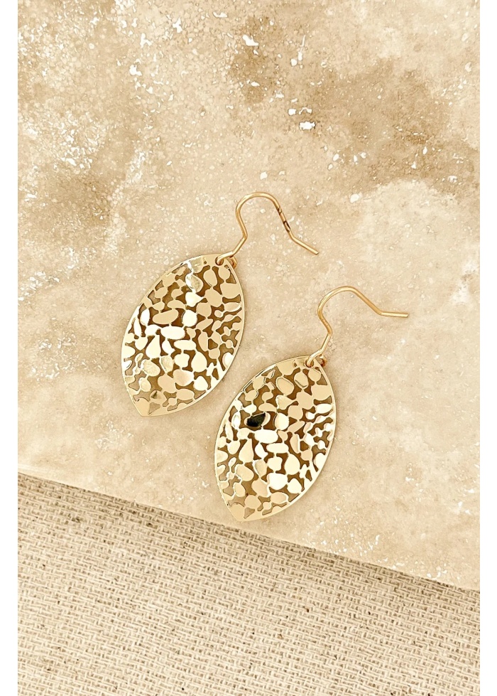 Envy | Gold Leaf Drop Earrings