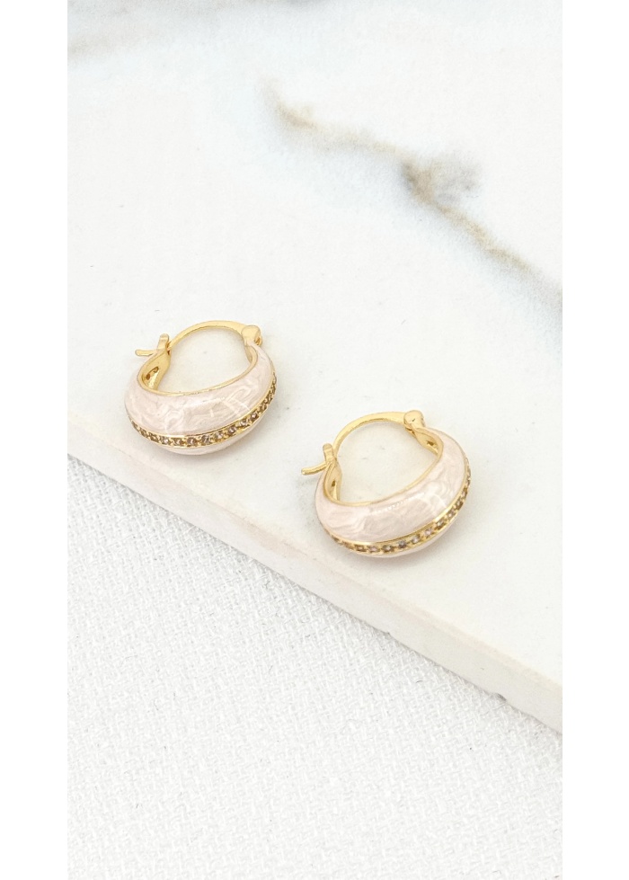 Envy | White Resin Hoop Earrings