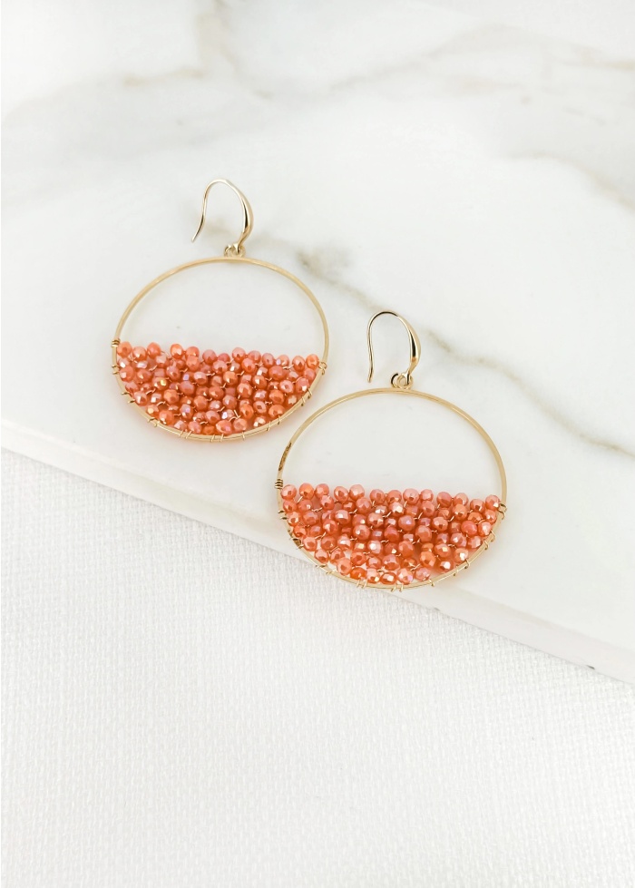 Envy | Bead Hoop Earrings