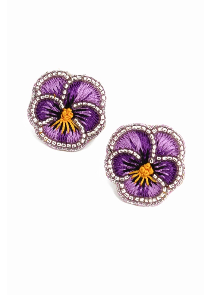MyDoris | Purple Pansy Stud Earrings