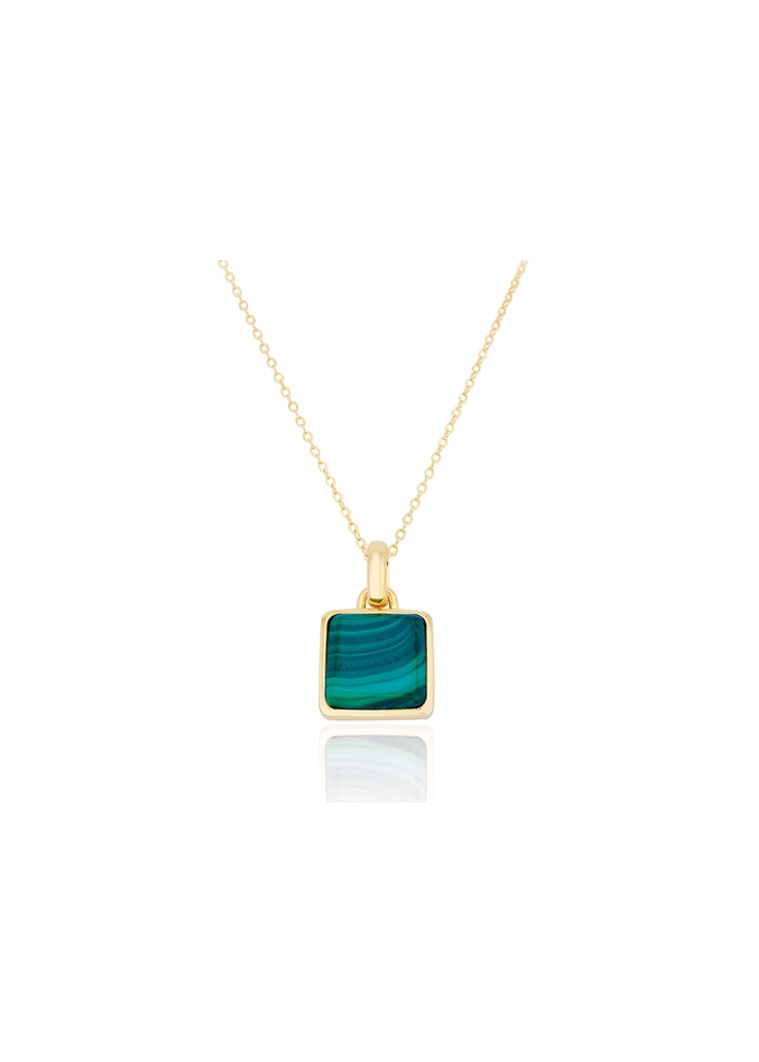 Spoke | Malachite Square Pendant & Chain