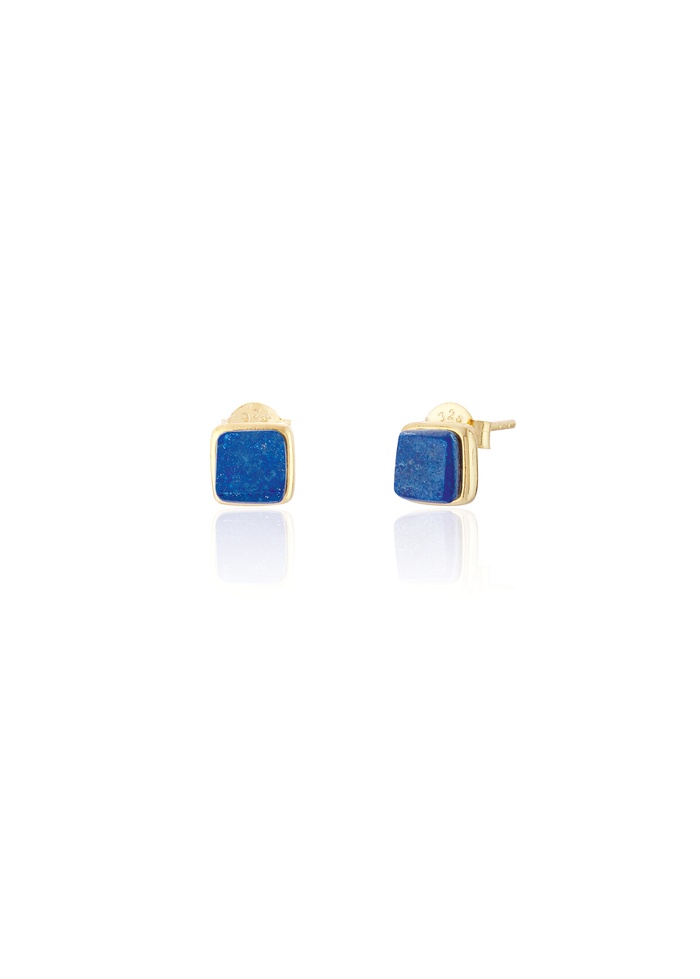 Spoke | Lapis Square Earrings
