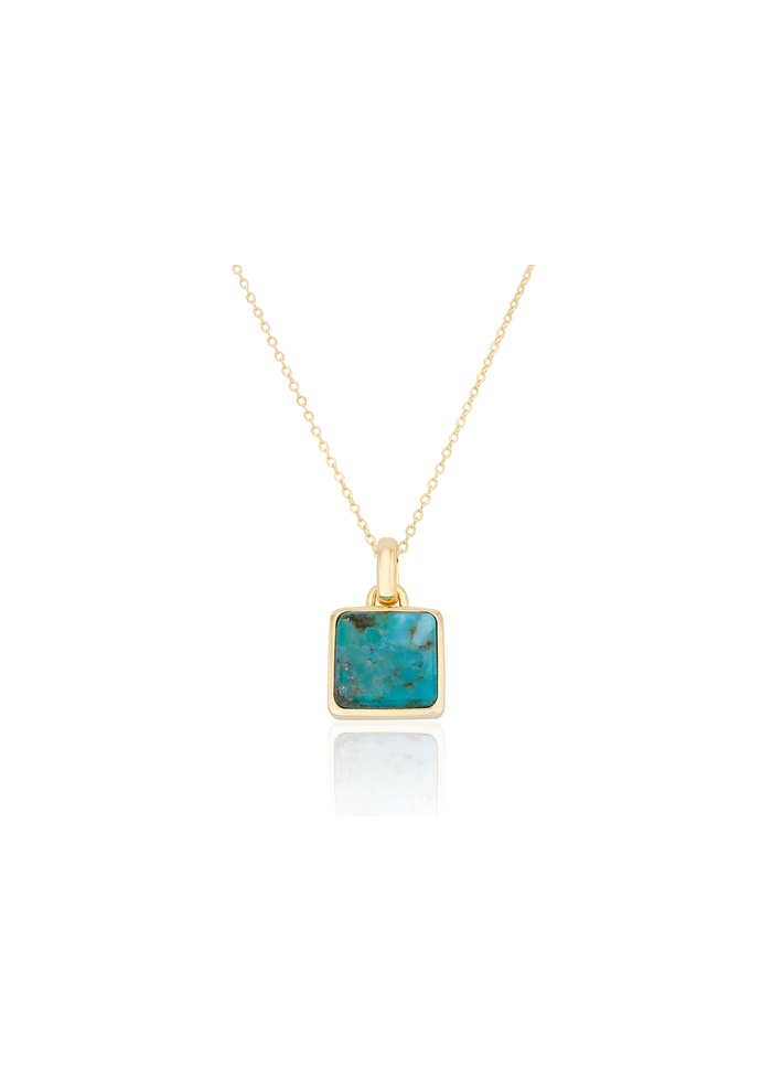 Spoke | Turquoise Square Pendant & Chain