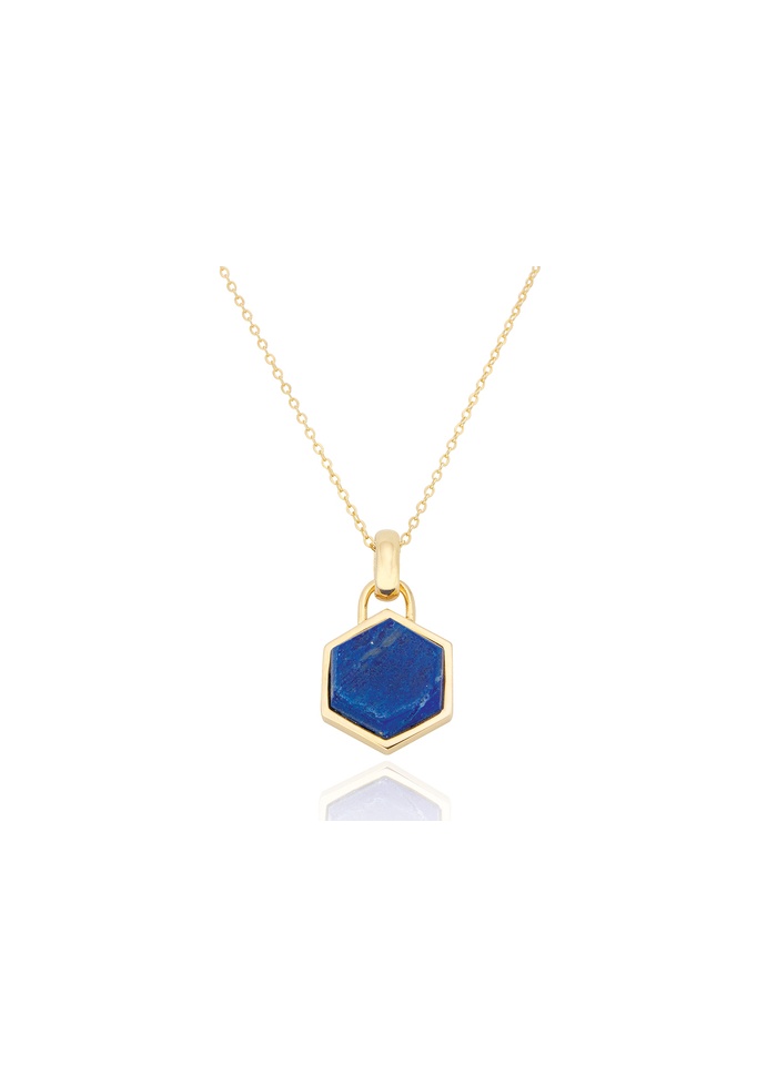 Spoke | Lapis Hexagon Pendant & Chain