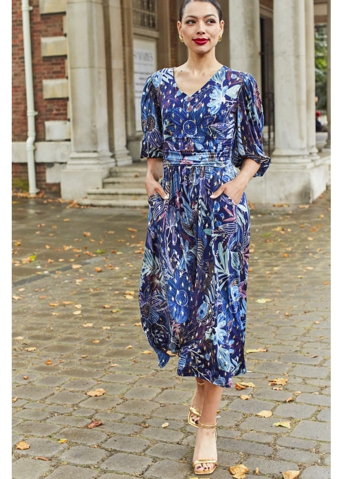 Onjenu | Esme Midnight Blue Midi Dress