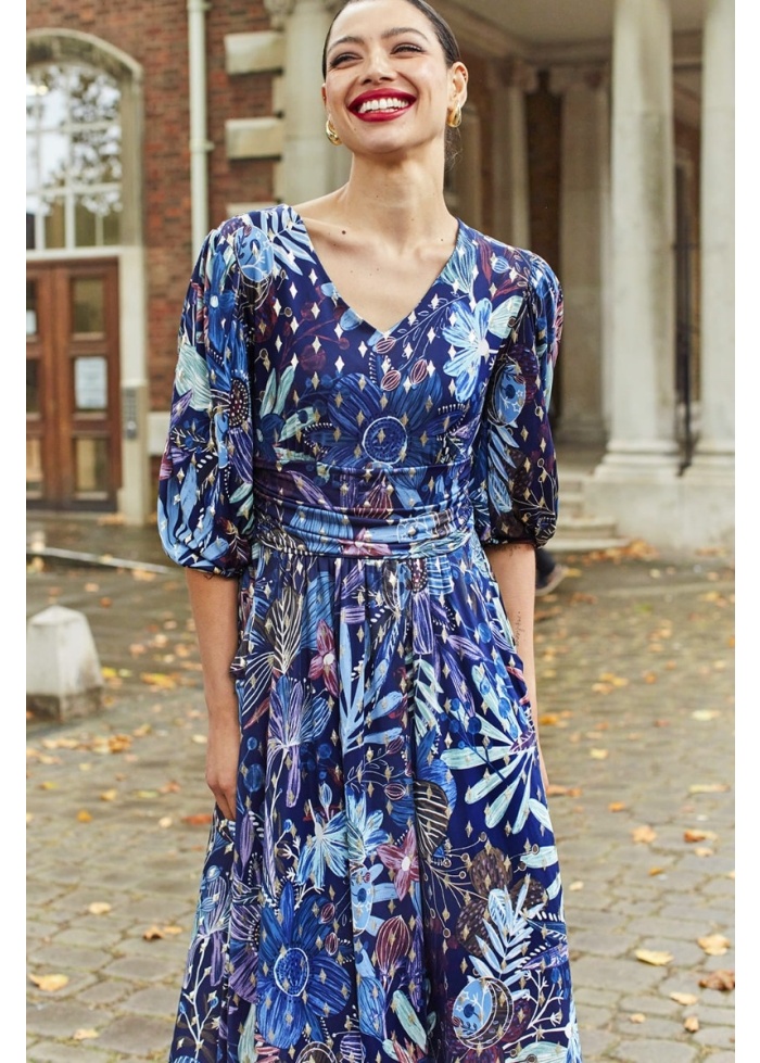 Onjenu | Esme Midnight Blue Midi Dress