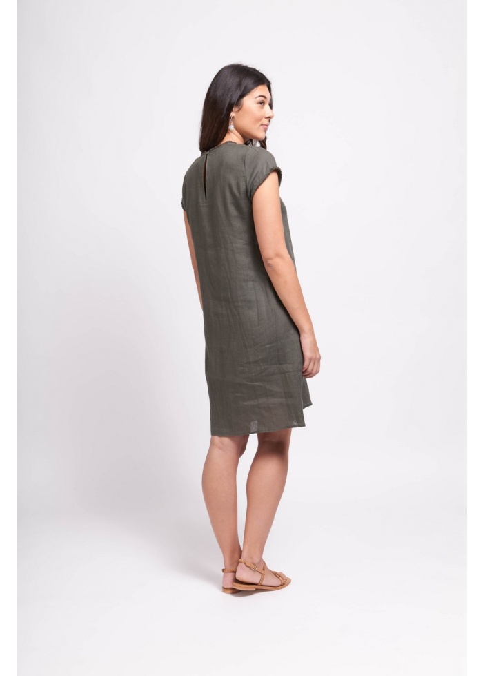 Foil | Fringe Festival Linen Dress Khaki