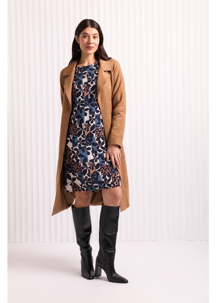 Foil | Faux Suede Trench Coat