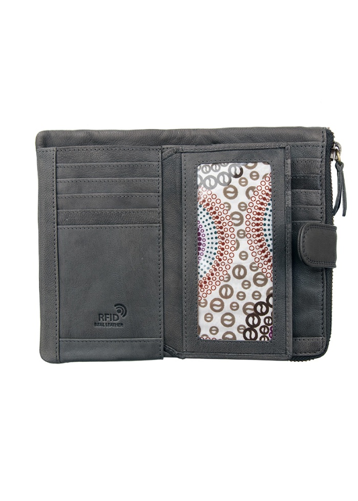 Firelog | Soft Leather Black Purse 