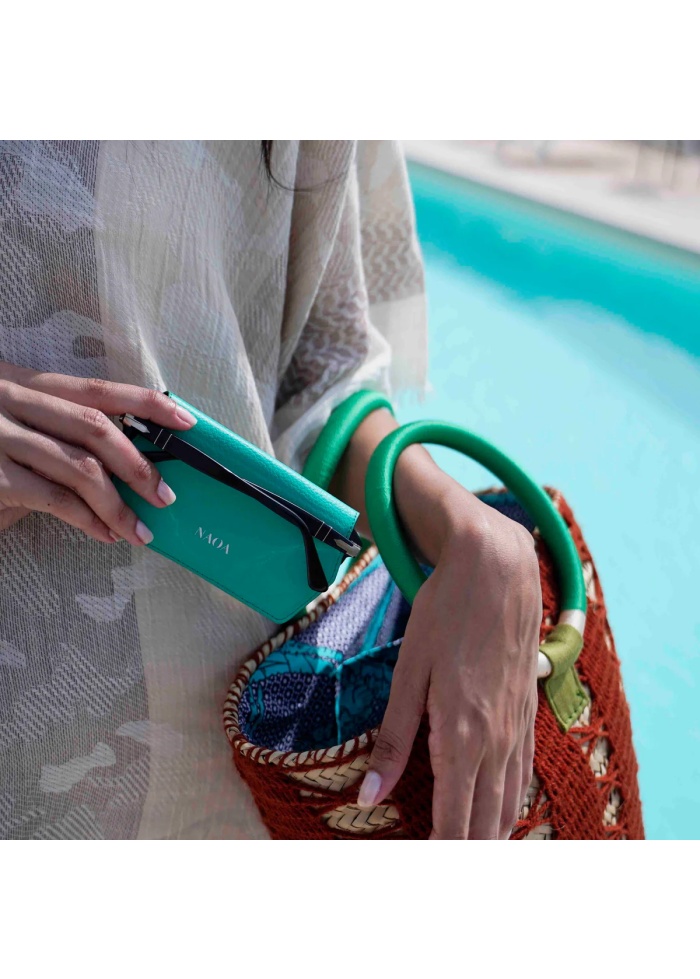 NAOA | Apple Leather Slim Glasses Case Emerald