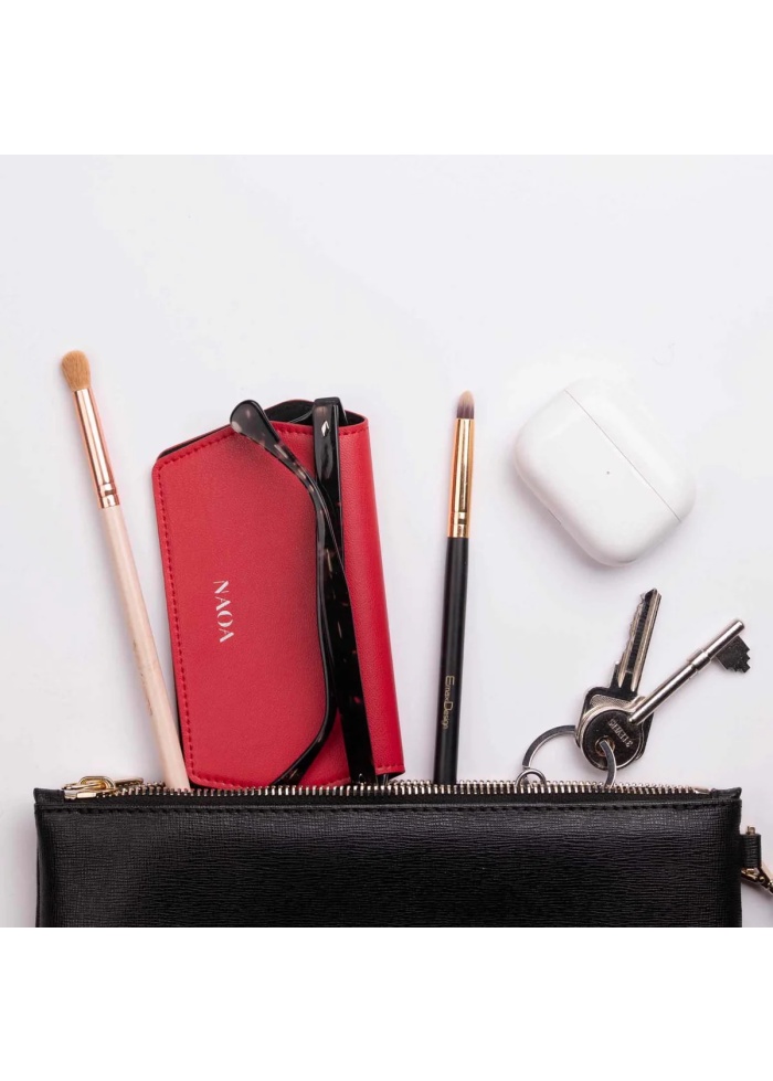 NAOA | Apple Leather Slim Glasses Case Red