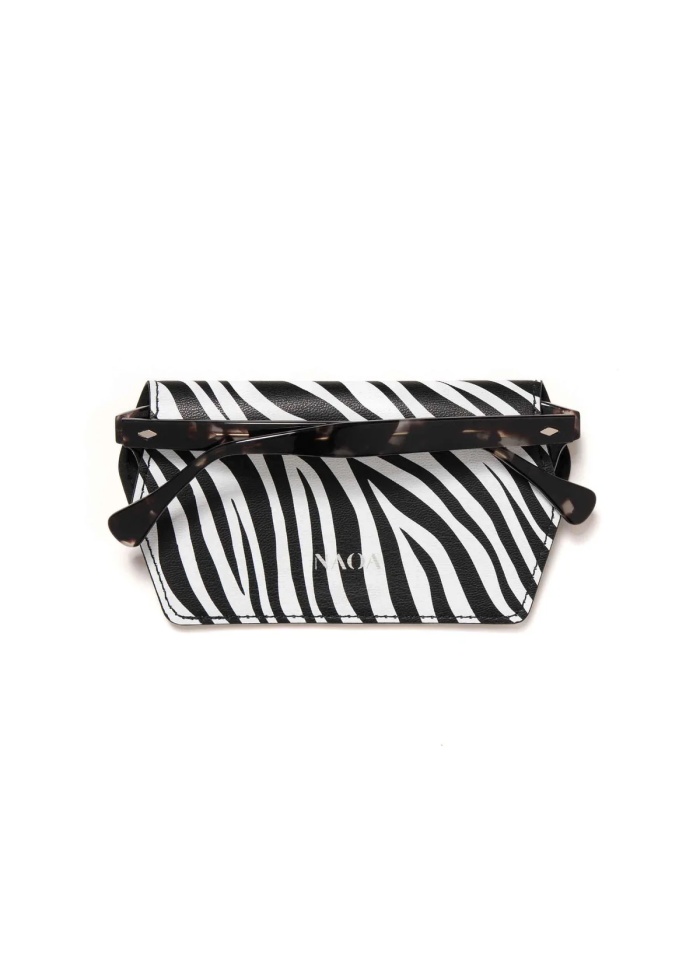NAOA | Apple Leather Slim Glasses Case Zebra