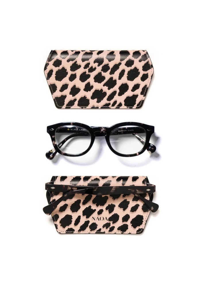 NAOA | Apple Leather Slim Glasses Case Leopard