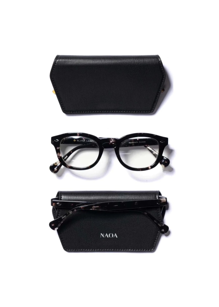 NAOA | Apple Leather Slim Glasses Case Black