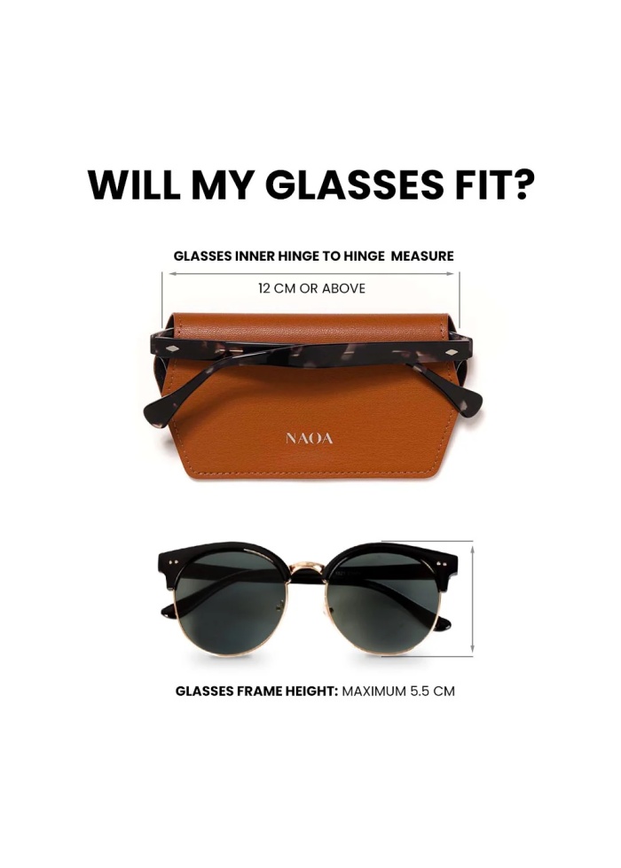 NAOA | Apple Leather Slim Glasses Case Tan