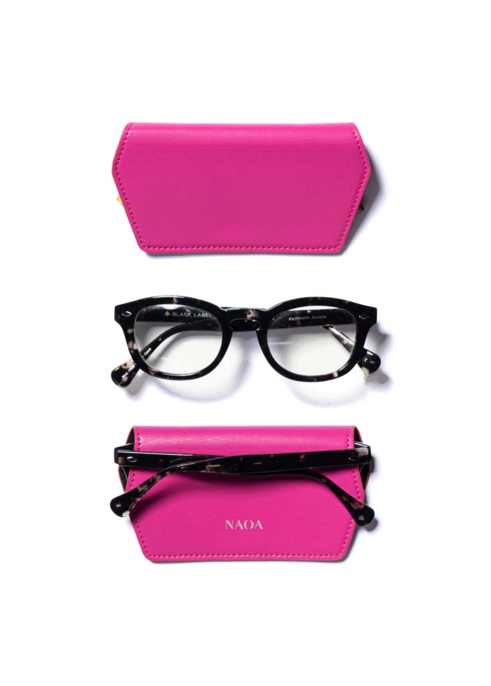 NAOA | Apple Leather Slim Glasses Case Fuschia