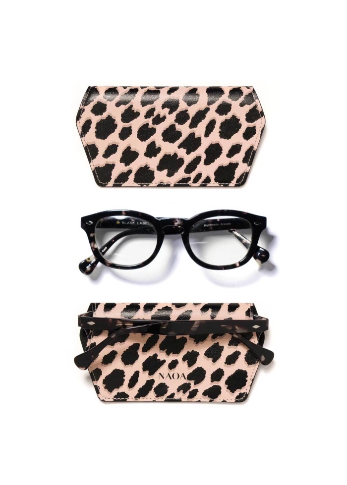 NAOA | Apple Leather Slim Glasses Case Leopard